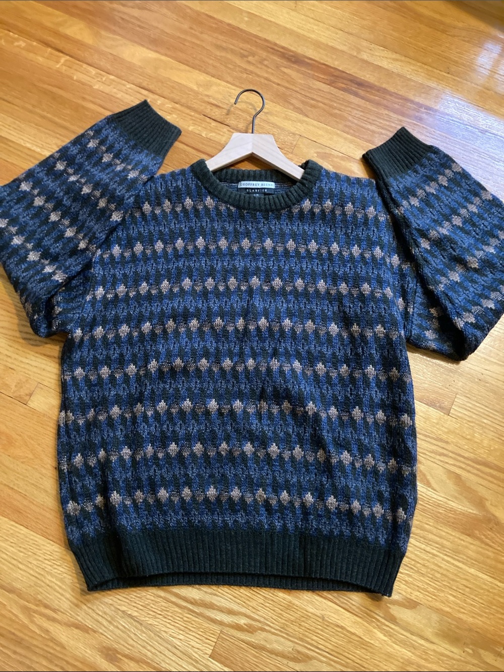 VINTAGE 90’s Y2K Grandpa Sweater Abstract Print Indie Grunge Men’s Size L